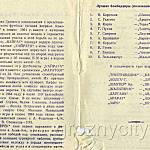 Футбольная программа. «Кайрат» (Алма-Ата) – «Терек» (Грозный). 27 октября 1965 года.